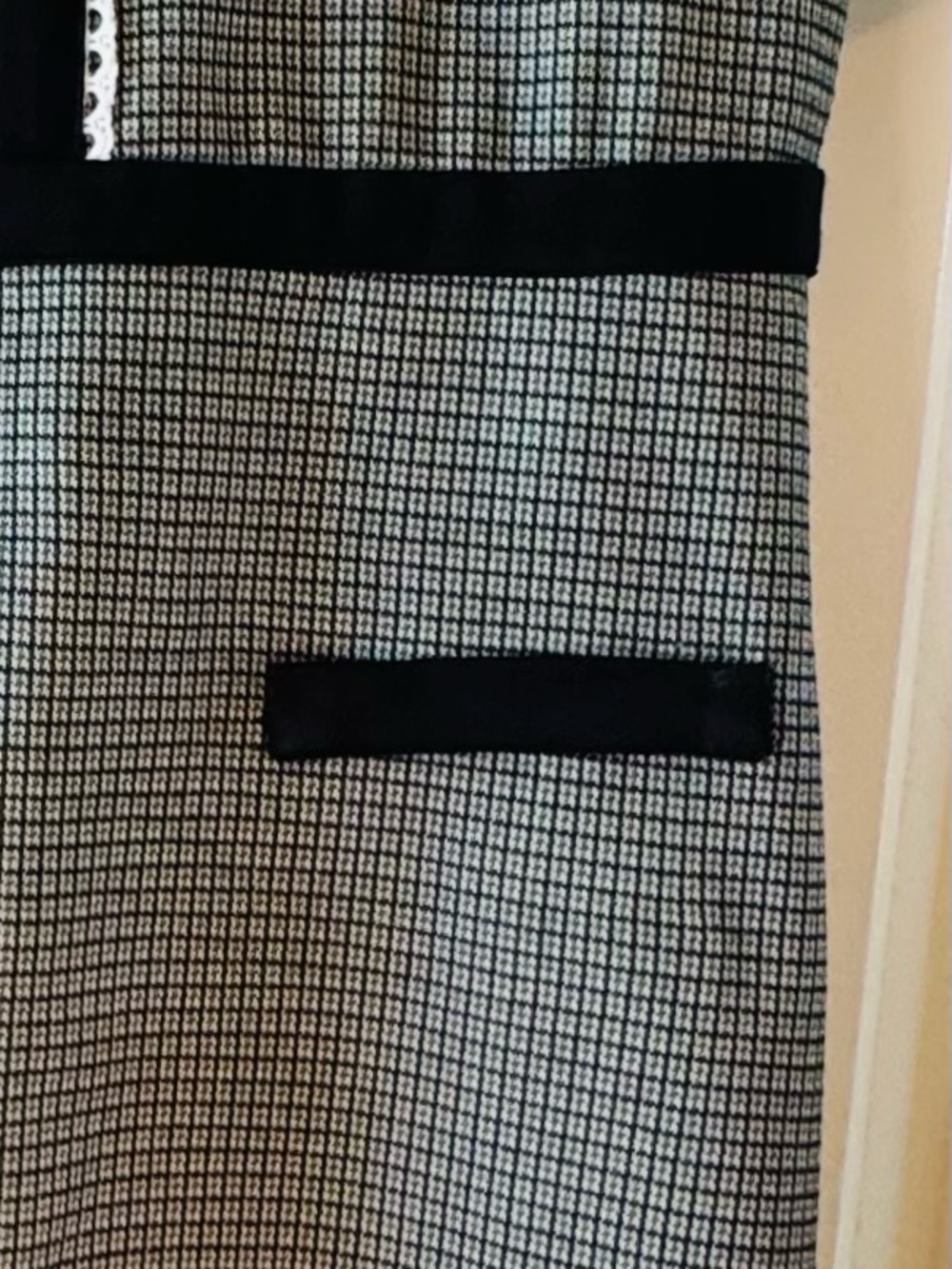 ModCloth Xl Retro Mod Scholar Houndstooth Collared Puff Sleeve Dress - Picture 9 of 12
